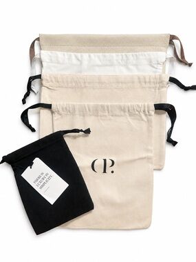 Cloth and Paper (C&P) Drawstring Bag Pouch set of Four (5) Minimal